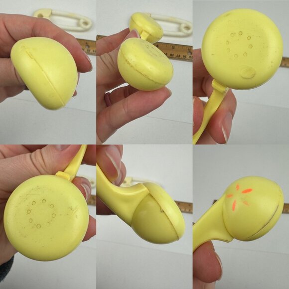 Vtg Small Plastic Baby Rattles Phone Shape Novelty Safety Pin Collect Decor Prop - Picture 6 of 9